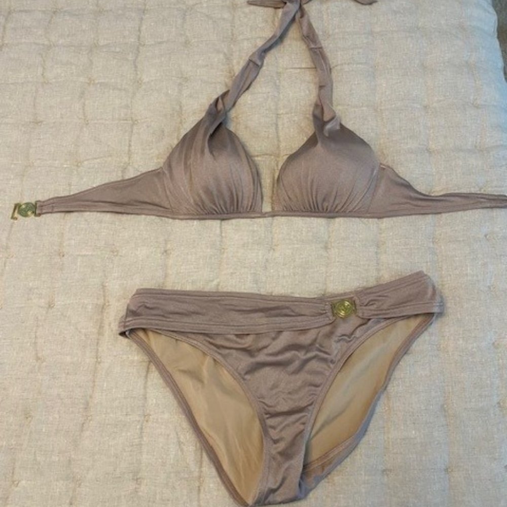 Victoria's Secret halter bikini top (medium) and matching bottoms (large)
